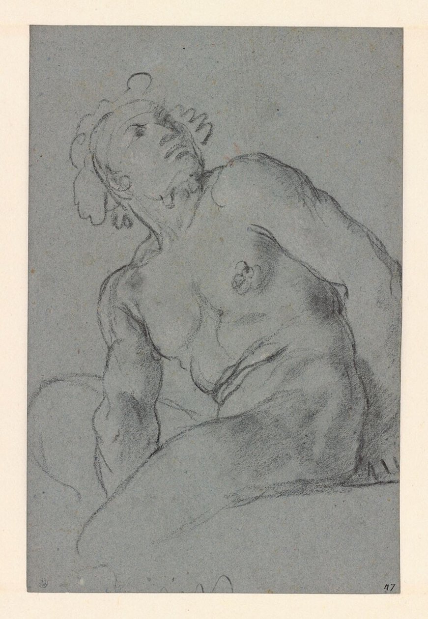 Carracci - Zittend mannelijk naakt, I 183 (PK) door Annibale Carracci