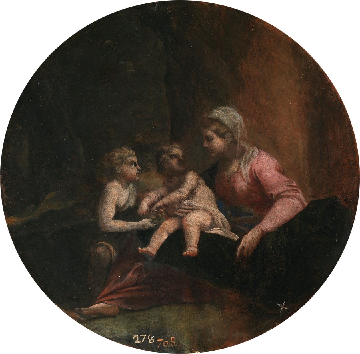 Carracci - De maagd en het kind met het kindje Johannes de Doper, 1599 - 1600 door Annibale Carracci