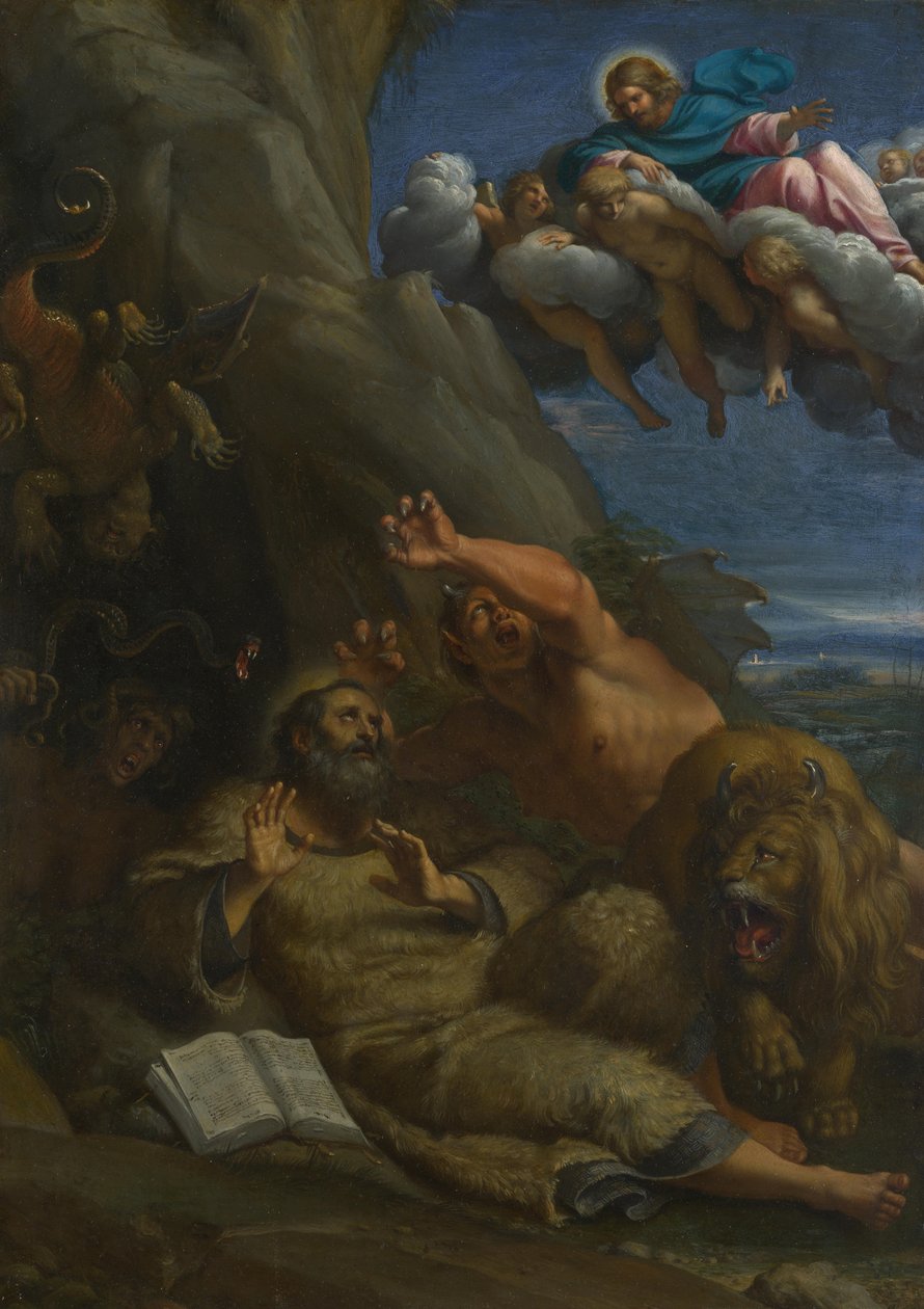 Christus verschijnt aan Sint-Antonius Abt tijdens zijn Verzoeking, ca. 1598 door Annibale Carracci