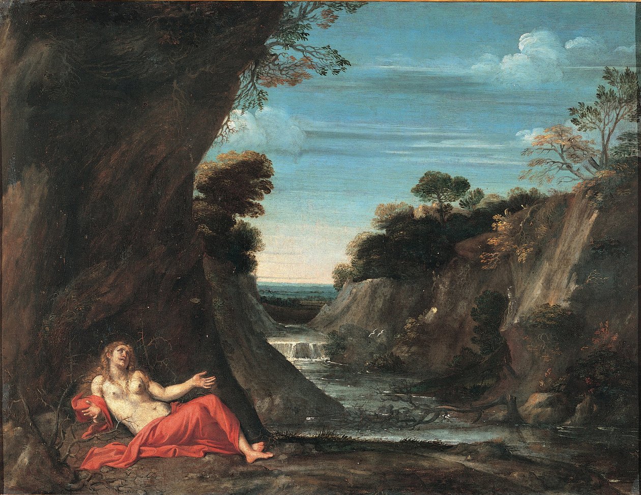 Landschap met de boetvaardige Magdalena door Annibale Carracci