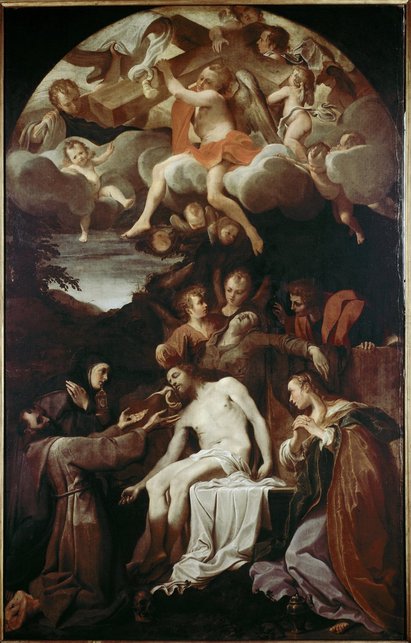 Piëta met Sint Clara, Sint Franciscus, Sint Maria Magdalena en Sint Johannes door Annibale Carracci