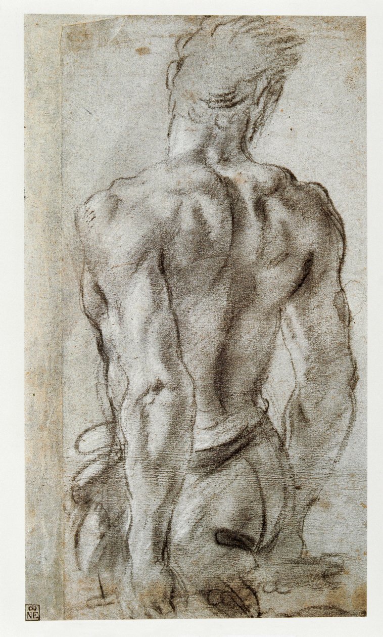 Studie van een mannelijke figuur ... door Annibale Carracci