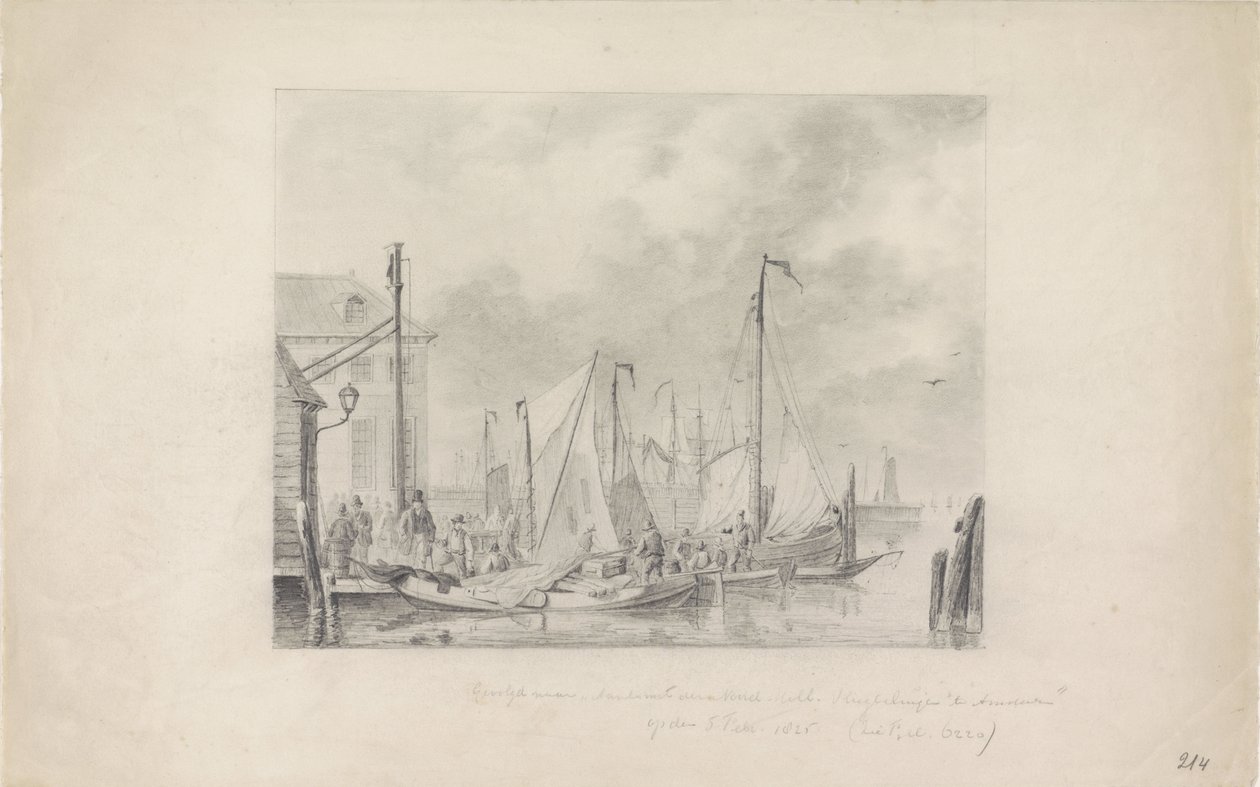 Aankomst in Amsterdam van vluchtelingen voor de watersnood, 1825 door Anonymous