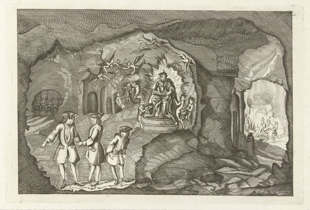 Aankomst van Daniël Raap in de hel, 1754 door Anonymous