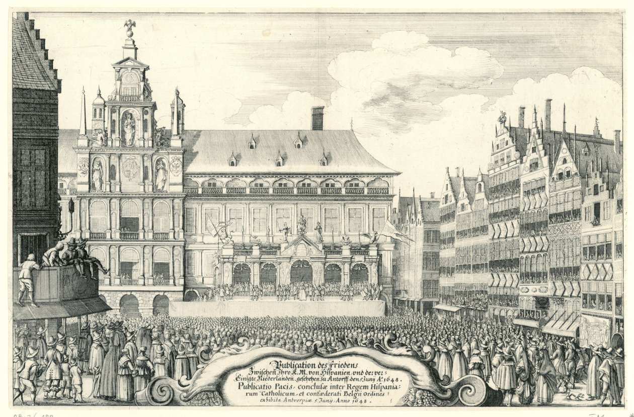 Afkondiging van de Vrede van Munster te Antwerpen, 1648 door Anonymous
