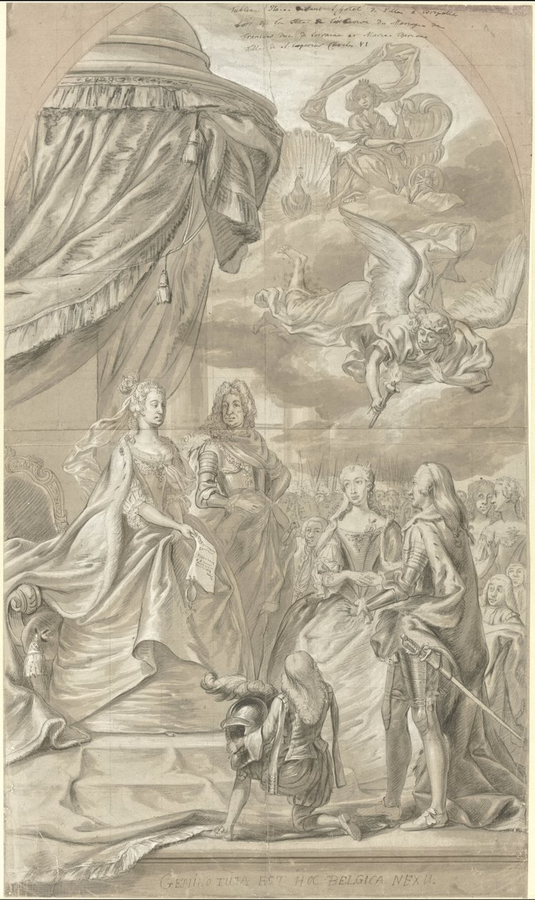Allegorie op het huwelijk van aartshertogin Maria Anna van Oostenrijk en Karel Alexander van Lotharingen, 1744 door Anonymous