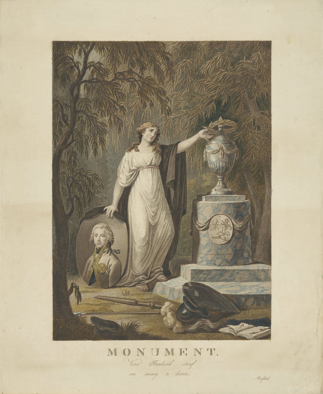 Allegorisch grafmonument voor Frederik, prins van Oranje-Nassau, 1799 door Anonymous