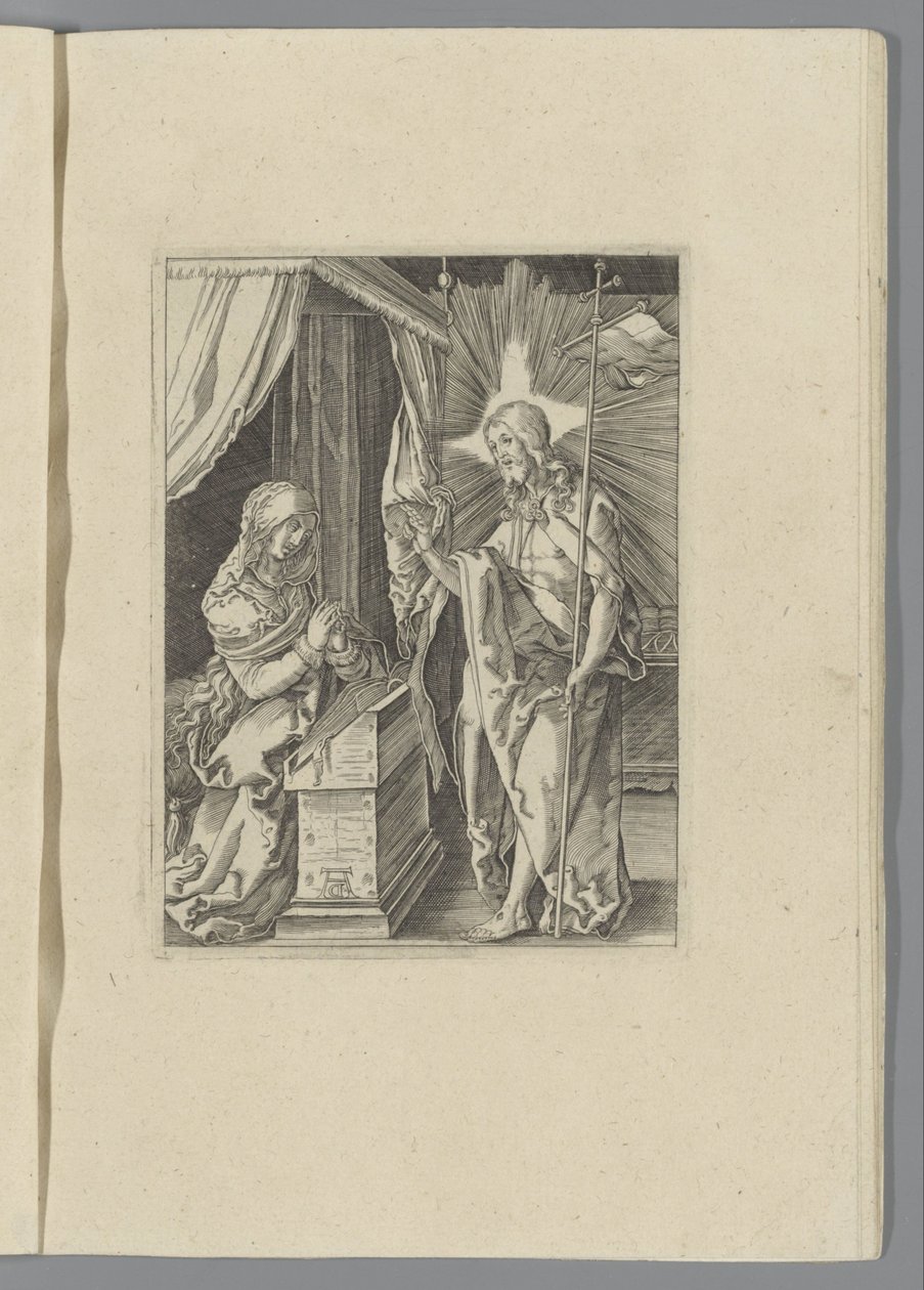Christus verschijnt aan zijn moeder (De kleine Passie) (Passio Christi Ab Alberto Durer Nurenburgensi Effigiata) door Anonymous