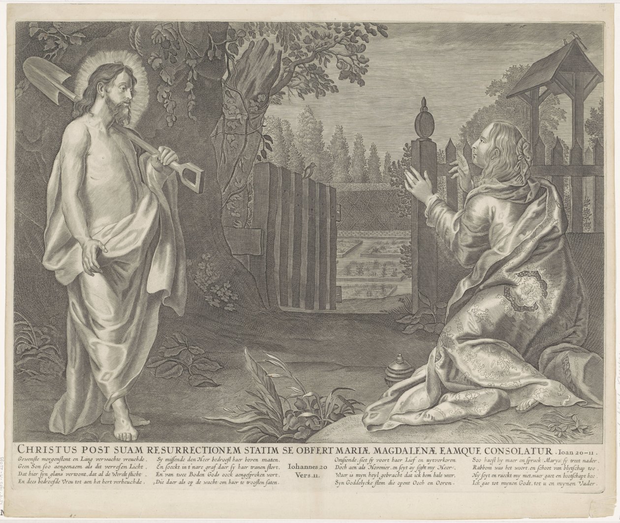 Christus verschijnt als tuinman aan Maria Magdalena (Noli me tangere) door Anonymous
