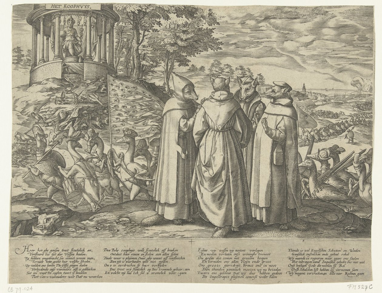 De ganzen verjagen de vossen, ca. 1572 door Anonymous