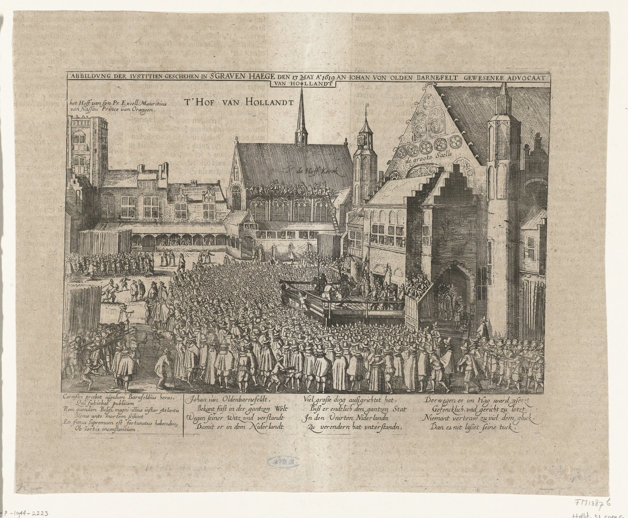 De onthoofding van Johan van Oldenbarnevelt, 1619 door Anonymous