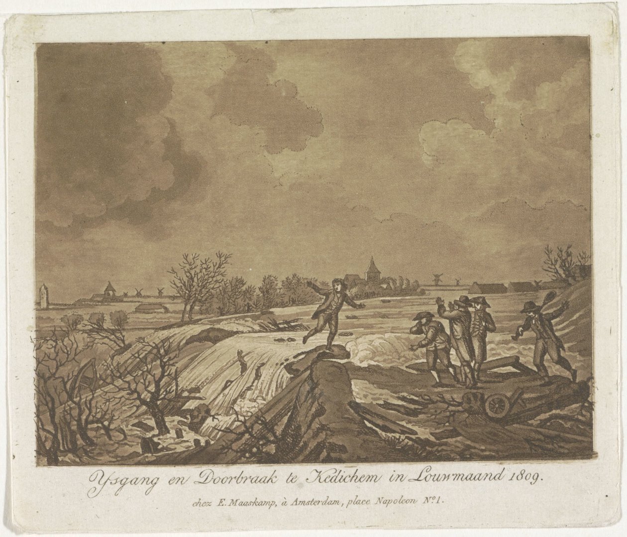 Dijkdoorbraak te Kedichem, 1809 door Anonymous