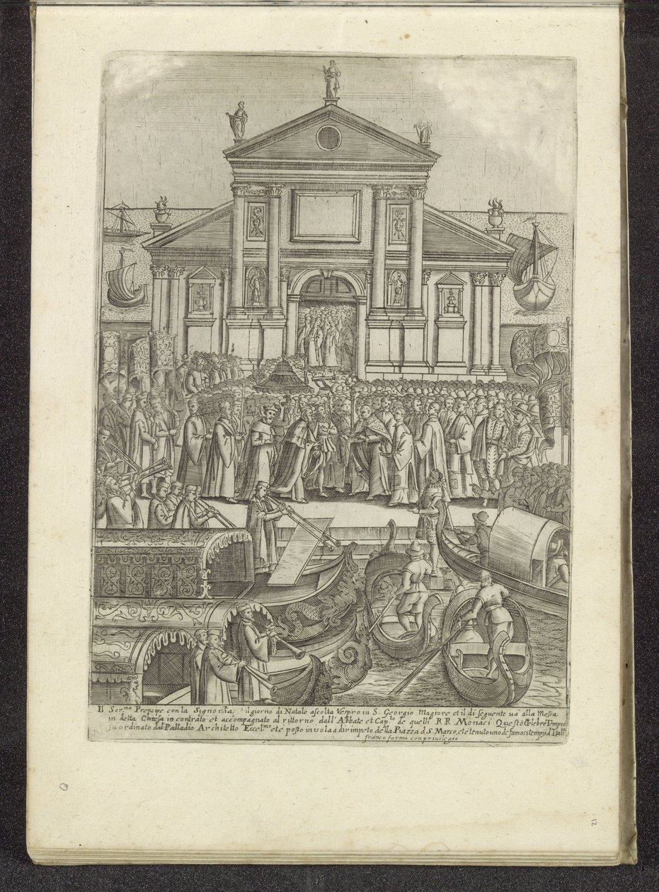 Doge en Serenissima Signoria voor de kerk van San Giorgio Maggiore te Venetië door Anonymous