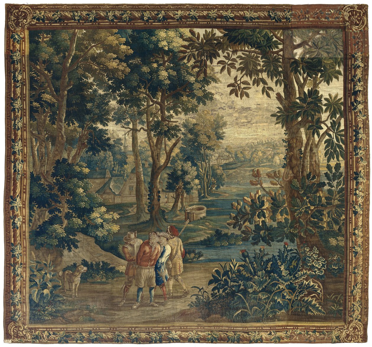 Eendenjagers vangen en boeien een stroper (Het volksleven naar Teniers) door Anonymous