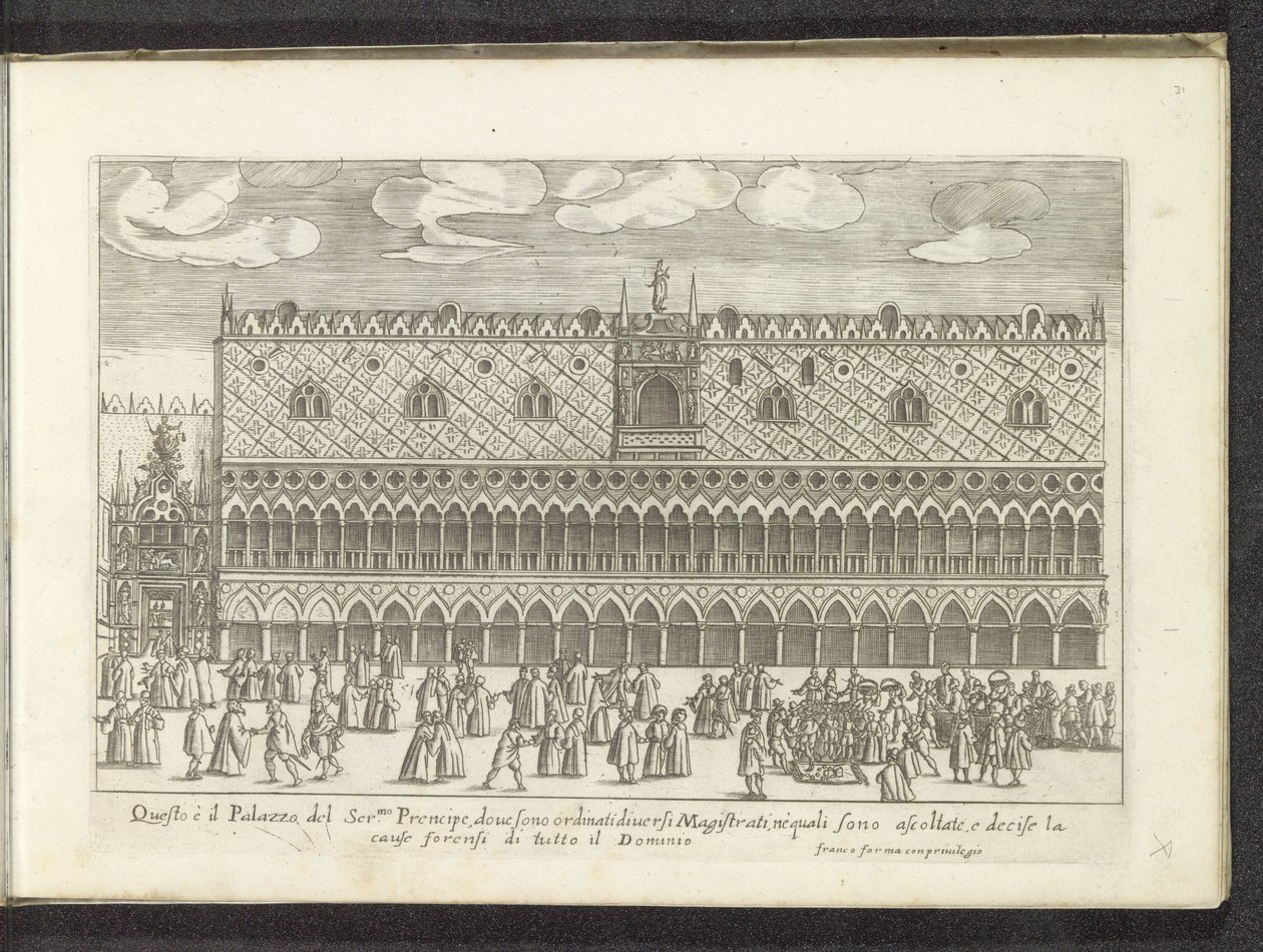 Façade van het Dogepaleis te Venetië door Anonymous