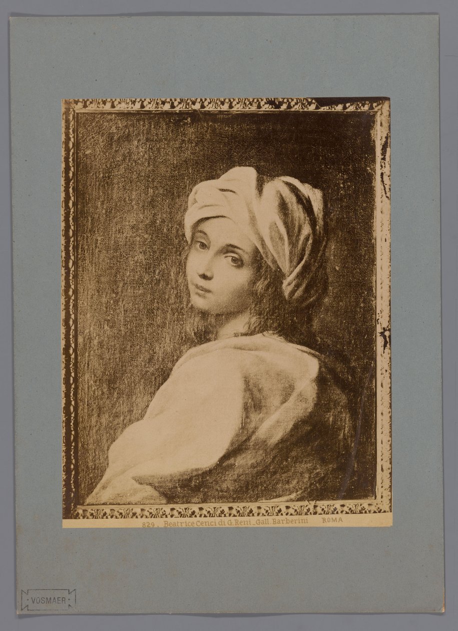Fotoreproductie van een geschilderd portret van Beatrice Cenci door Guido Reni, in de Galleria Barberini te Rome door Anonymous