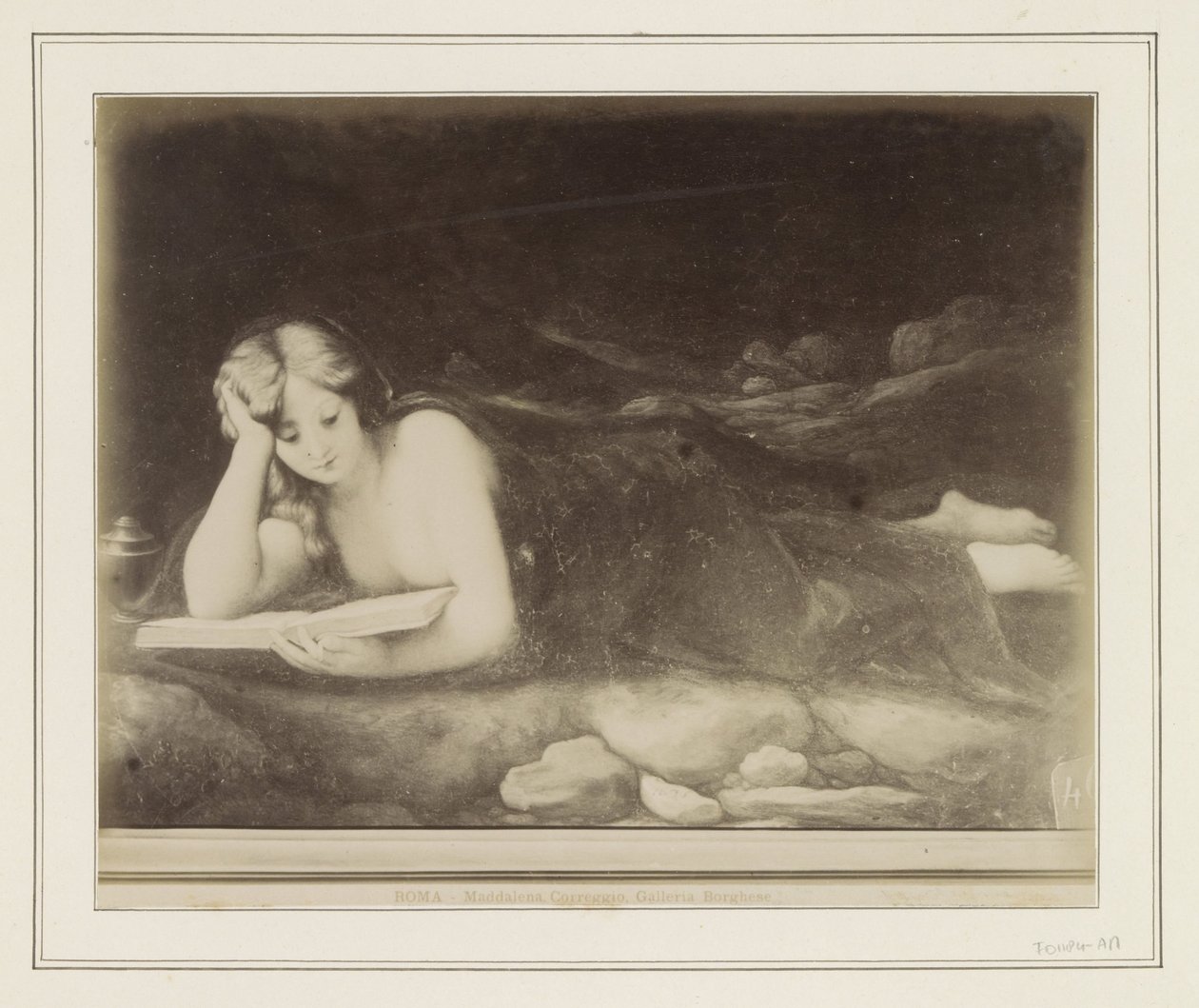Fotoreproductie van een schilderij naar Antonio da Correggio, voorstellend de boetedoening van Maria Magdalena door Anonymous