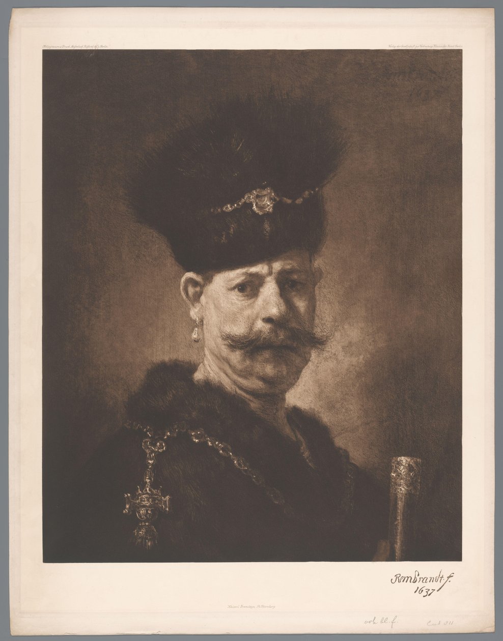 Portret van een man door Rembrandt [?] door Anonymous