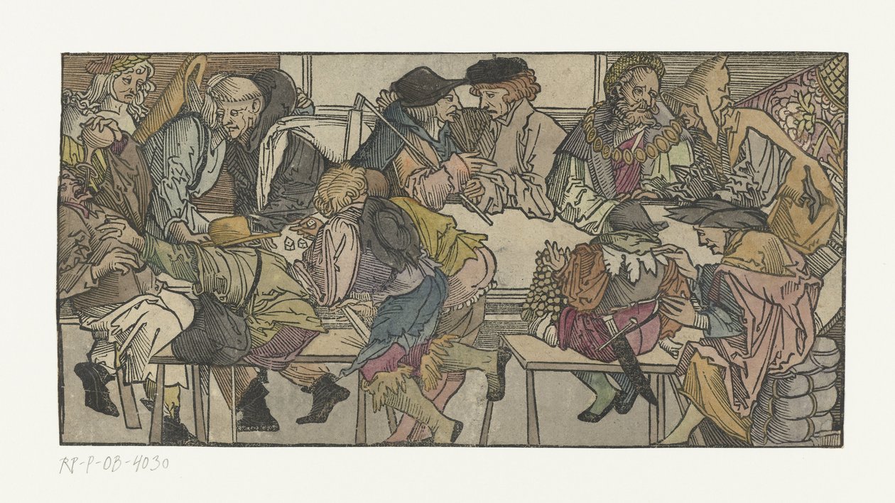 Gezelschap rond een tafel door Anonymous