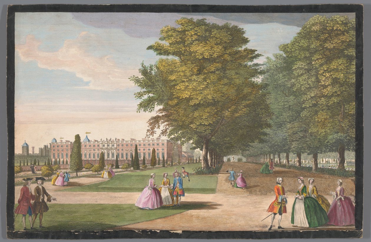Gezicht op Hampton Court Palace te Londen gezien vanaf de zuidzijde door Anonymous