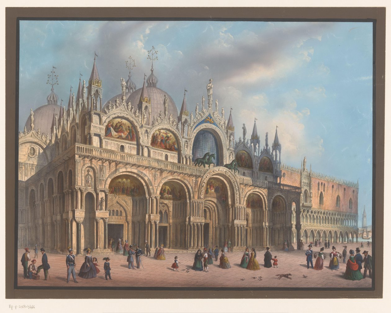 Gezicht op de Basiliek van San Marco te Venetië door Anonymous