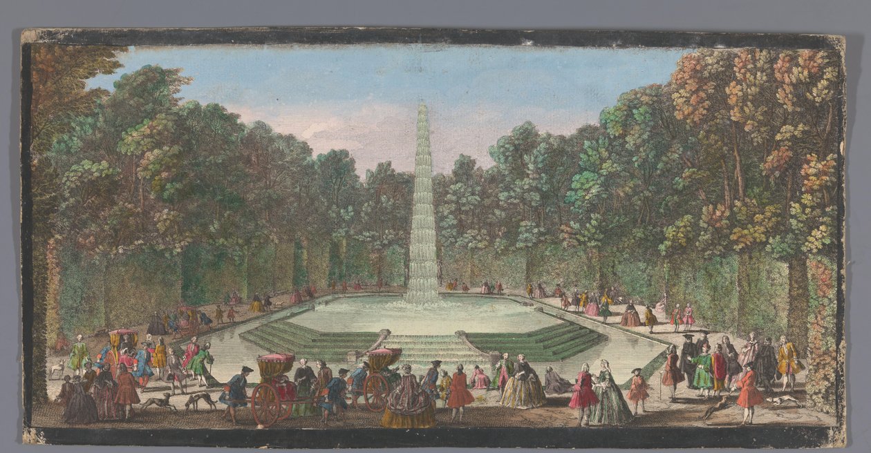 Gezicht op de Fontaine de l’Obélisque in de Tuin van Versailles door Anonymous