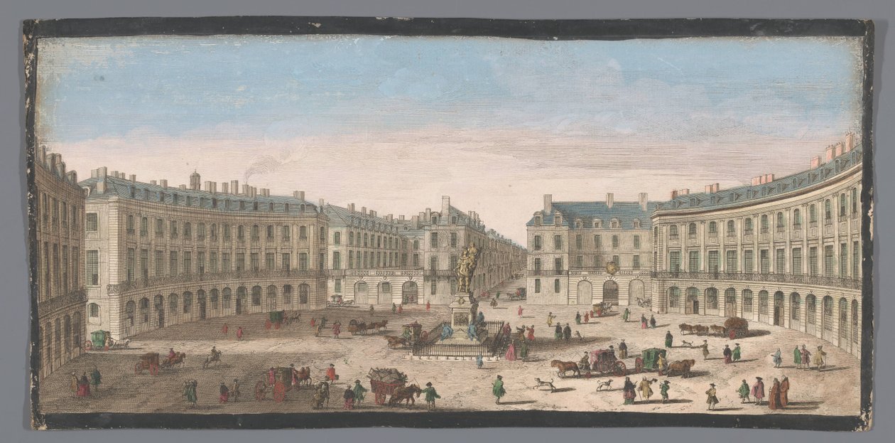 Gezicht op de Place des Victoires te Parijs door Anonymous