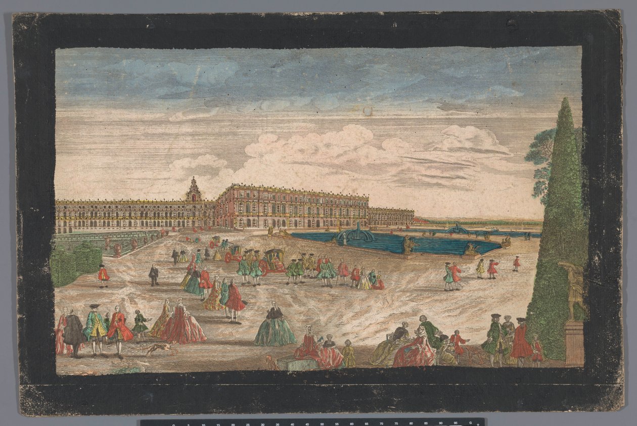 Gezicht op de Tuin van Versailles en het Paleis van Versailles door Anonymous