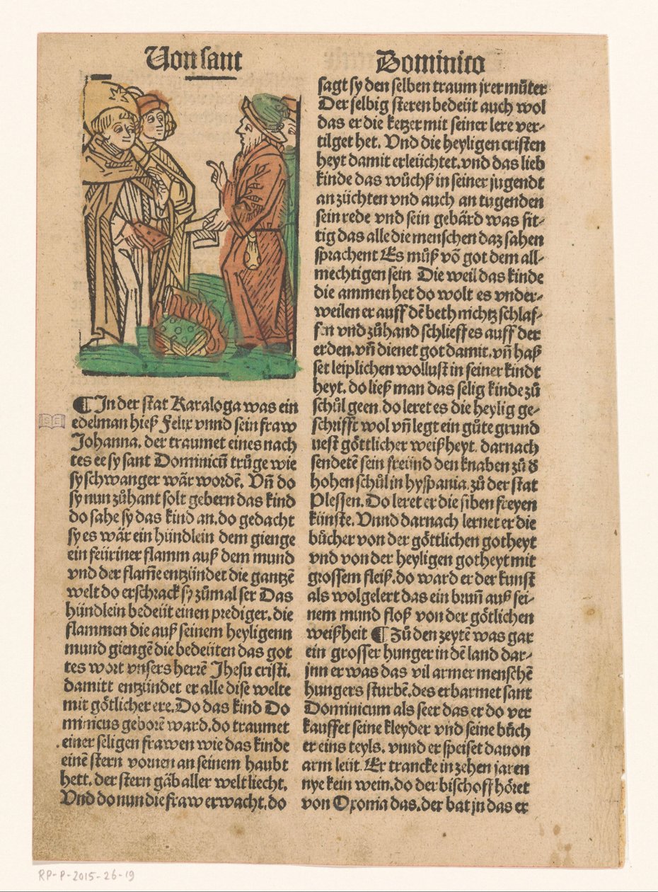 Heilige Dominicus en de verbranding van ketterse boeken door Anonymous