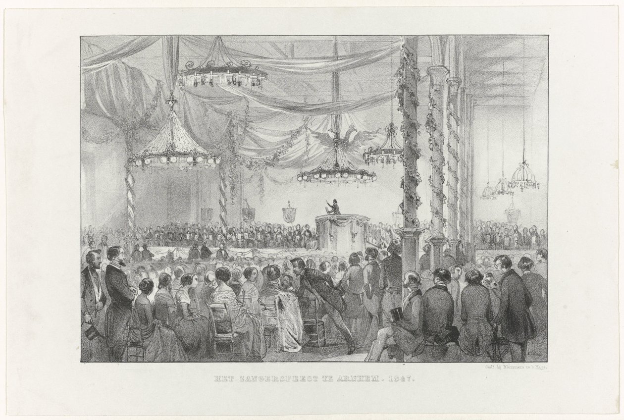 Het Zangersfeest te Arnhem, 1847 door Anonymous