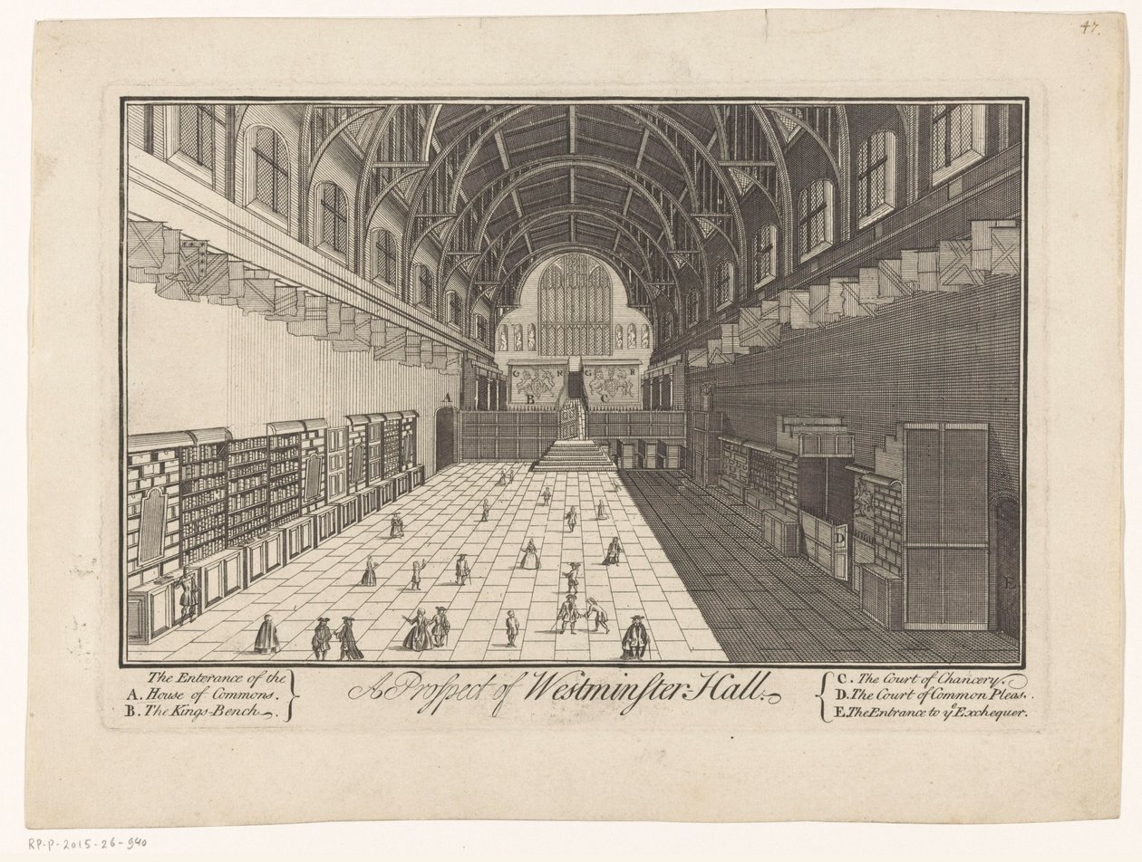 Interieur van Westminster Hall te Londen door Anonymous