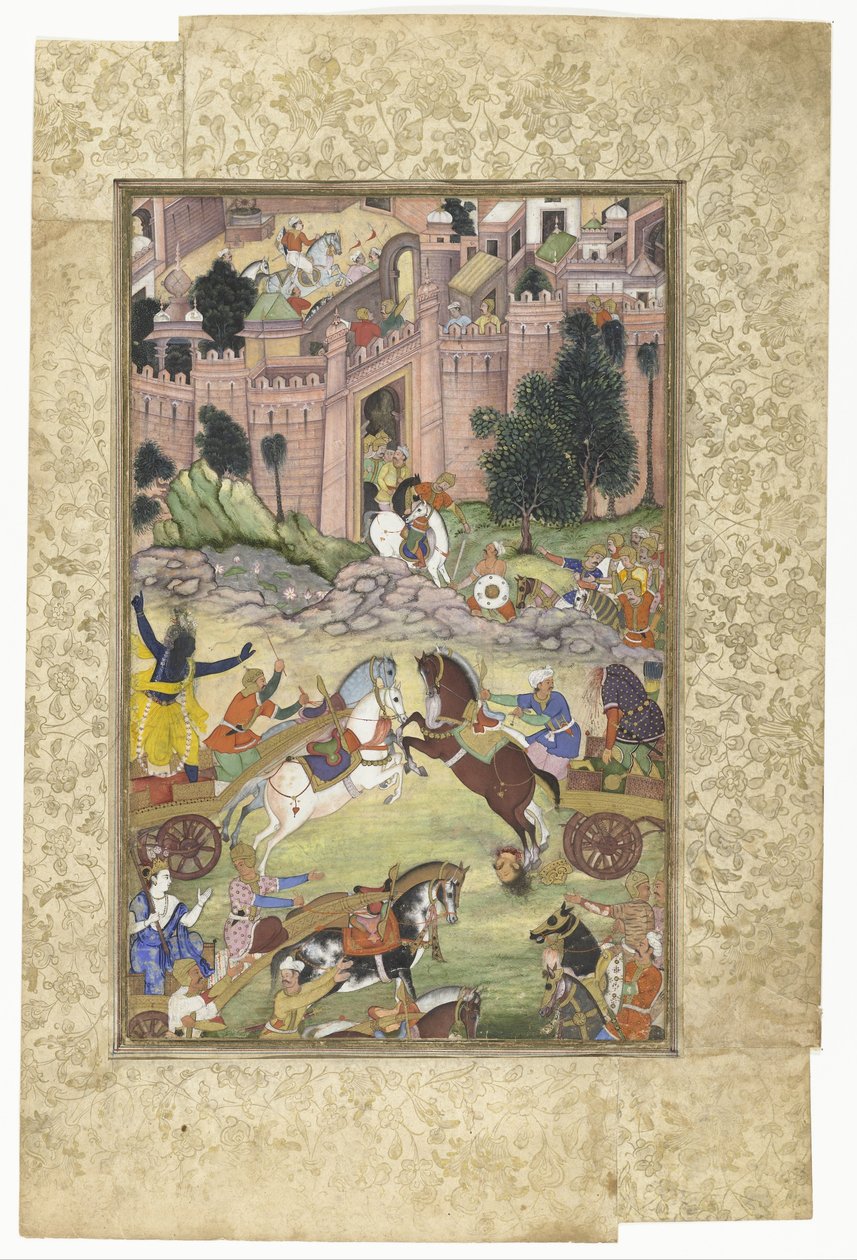 Krishna doodt de demon Sri Gala (scene uit de Harivamsa) door Anonymous
