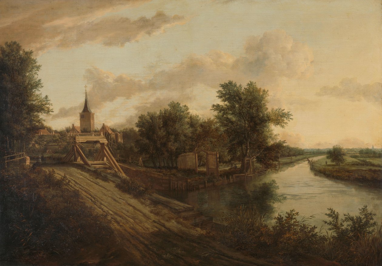 Landschap met rolbrug door Anonymous