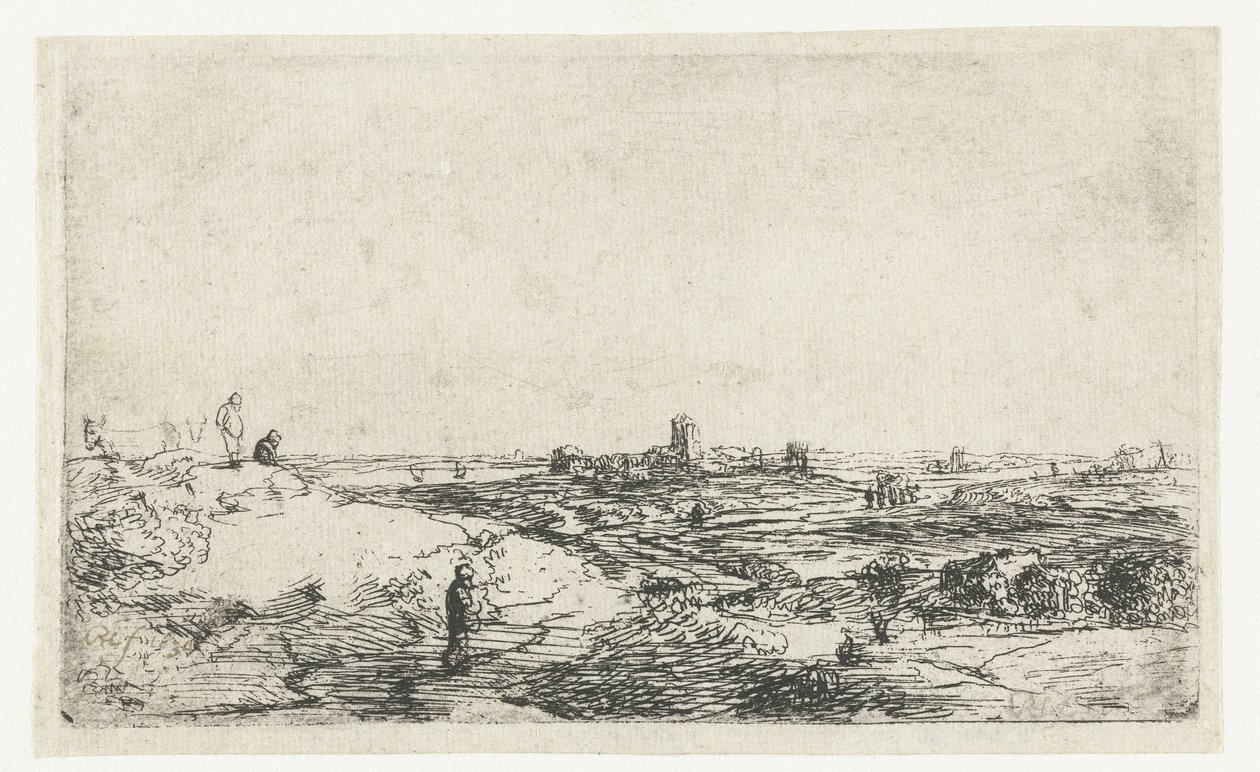 Landschap met een koe door Anonymous