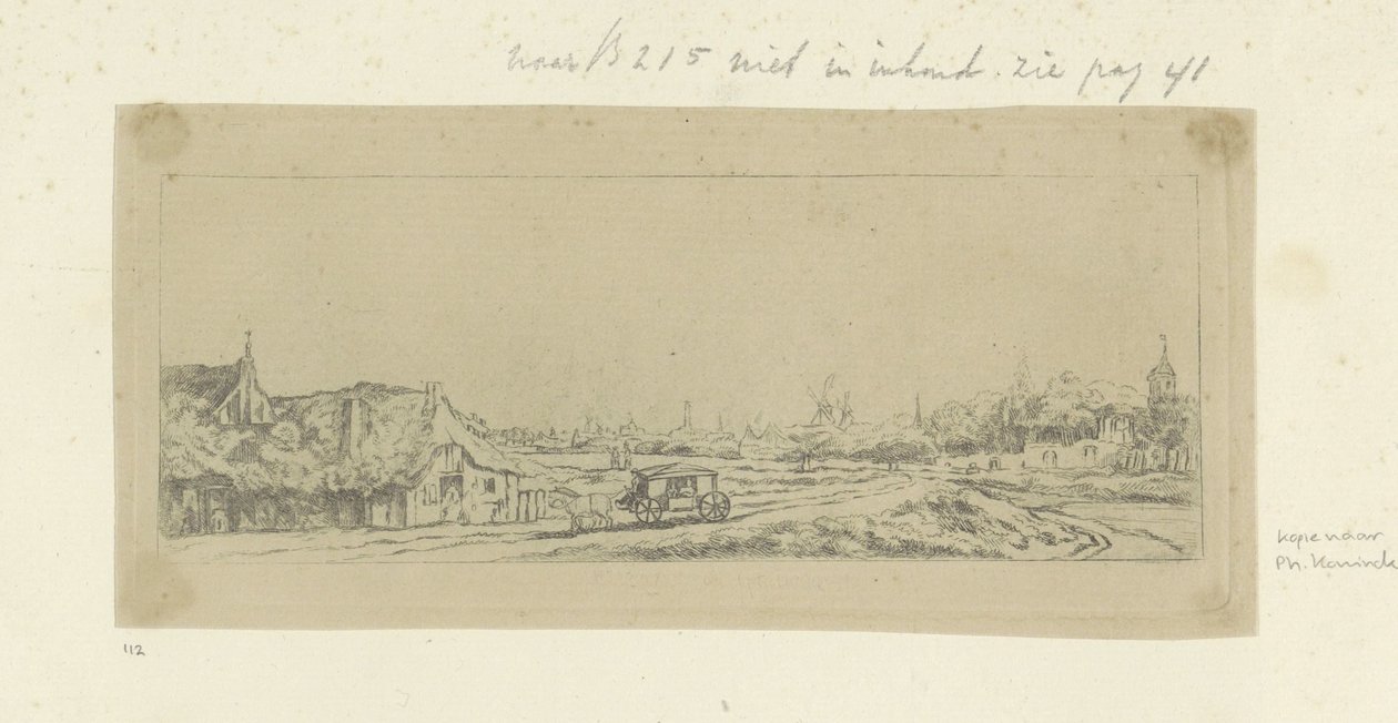 Landschap met een koets door Anonymous