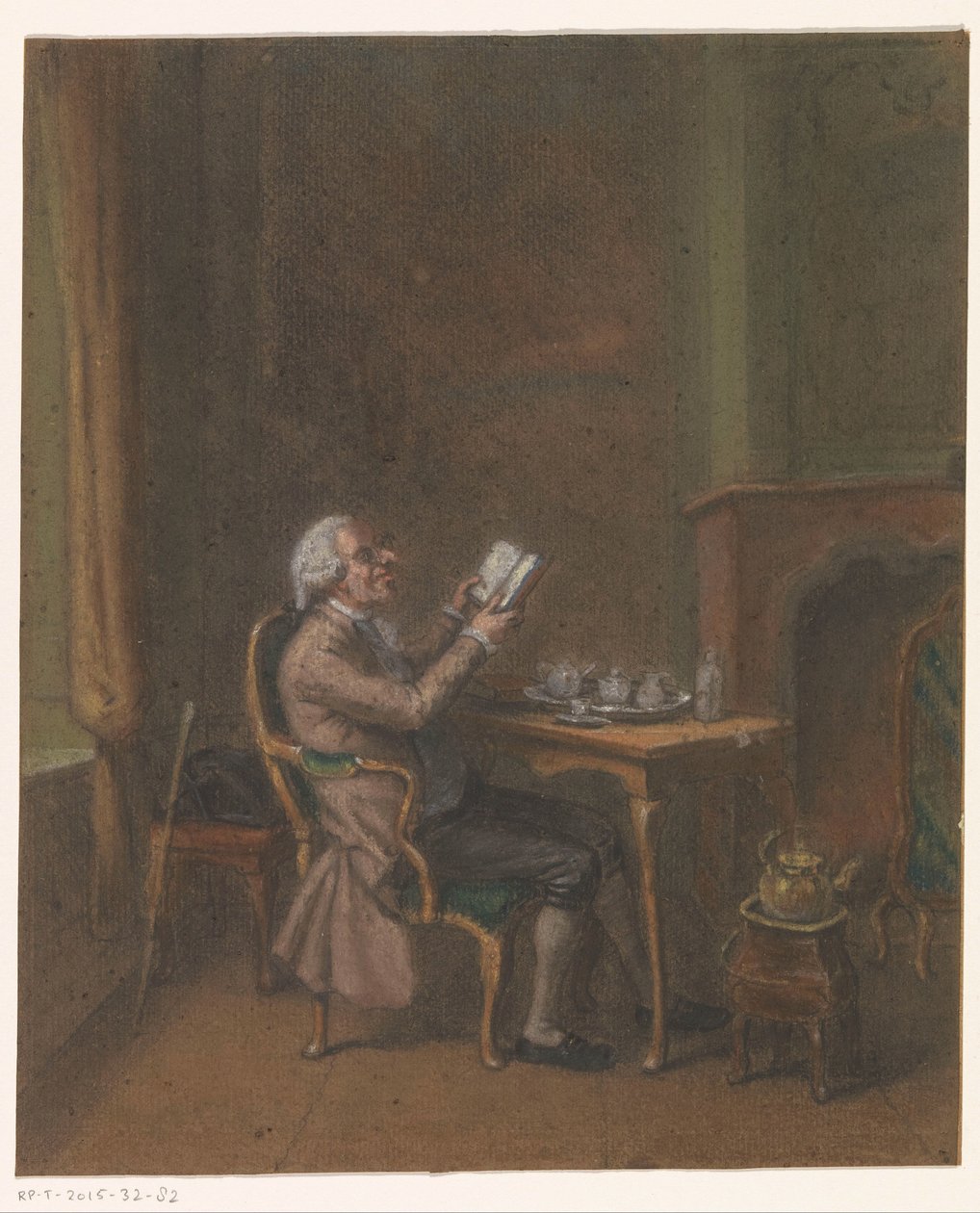 Lezende man in een interieur door Anonymous