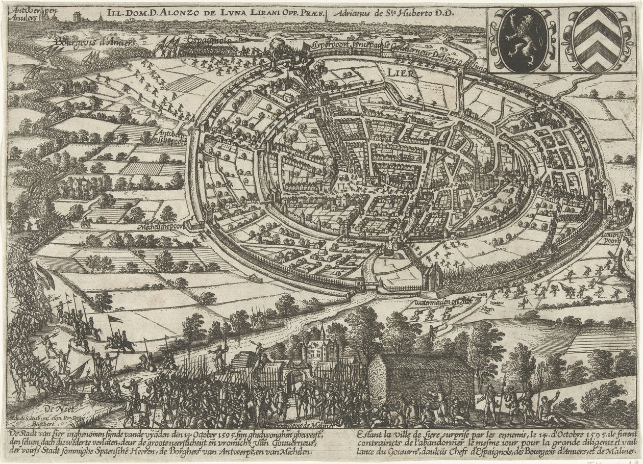 Lier ingenomen en verlaten door het Staatse leger, 1595 door Anonymous
