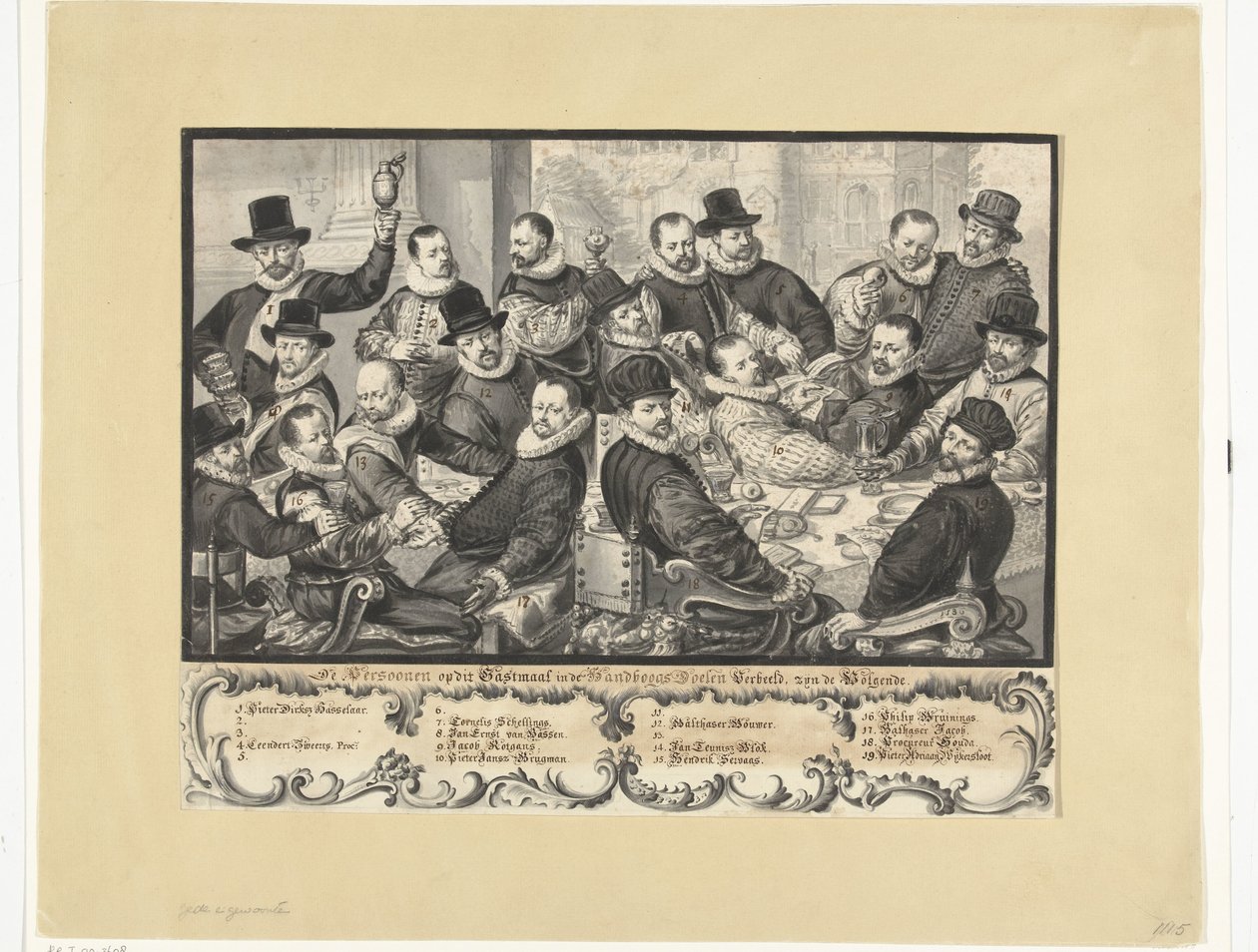 Maaltijd van officieren van de Handboogdoelen te Amsterdam, 1586 door Anonymous
