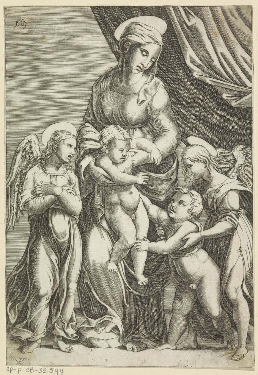 Maria met Kind en de jonge Johannes de Doper door Anonymous