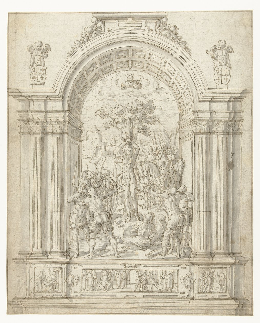 Martelaarschap van de heilige Sebastiaan door Anonymous
