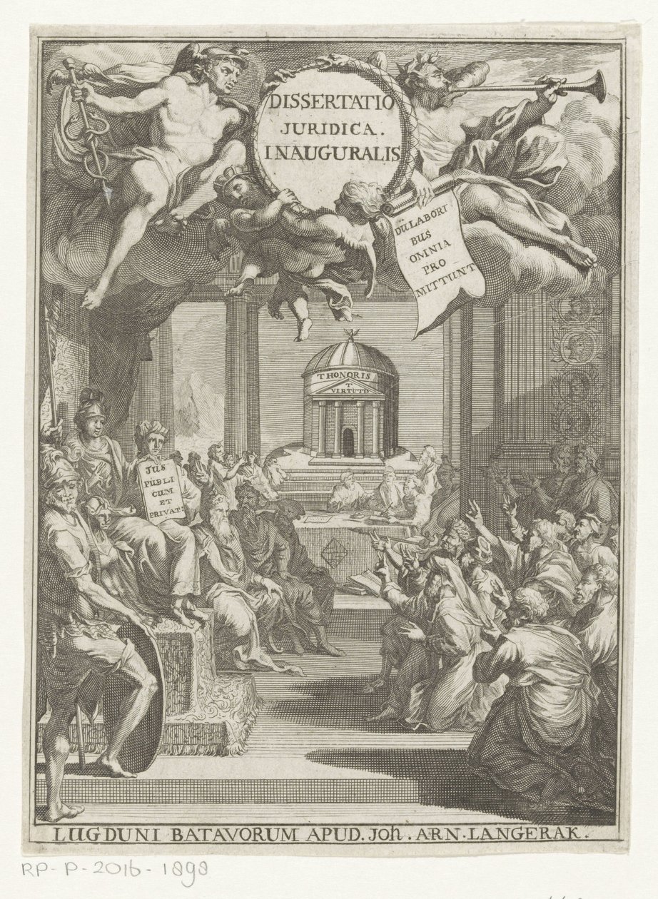 Minerva en knielende geleerden door Anonymous