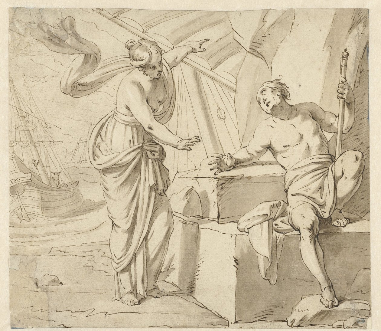 Minerva verschijnt aan Odysseus door Anonymous