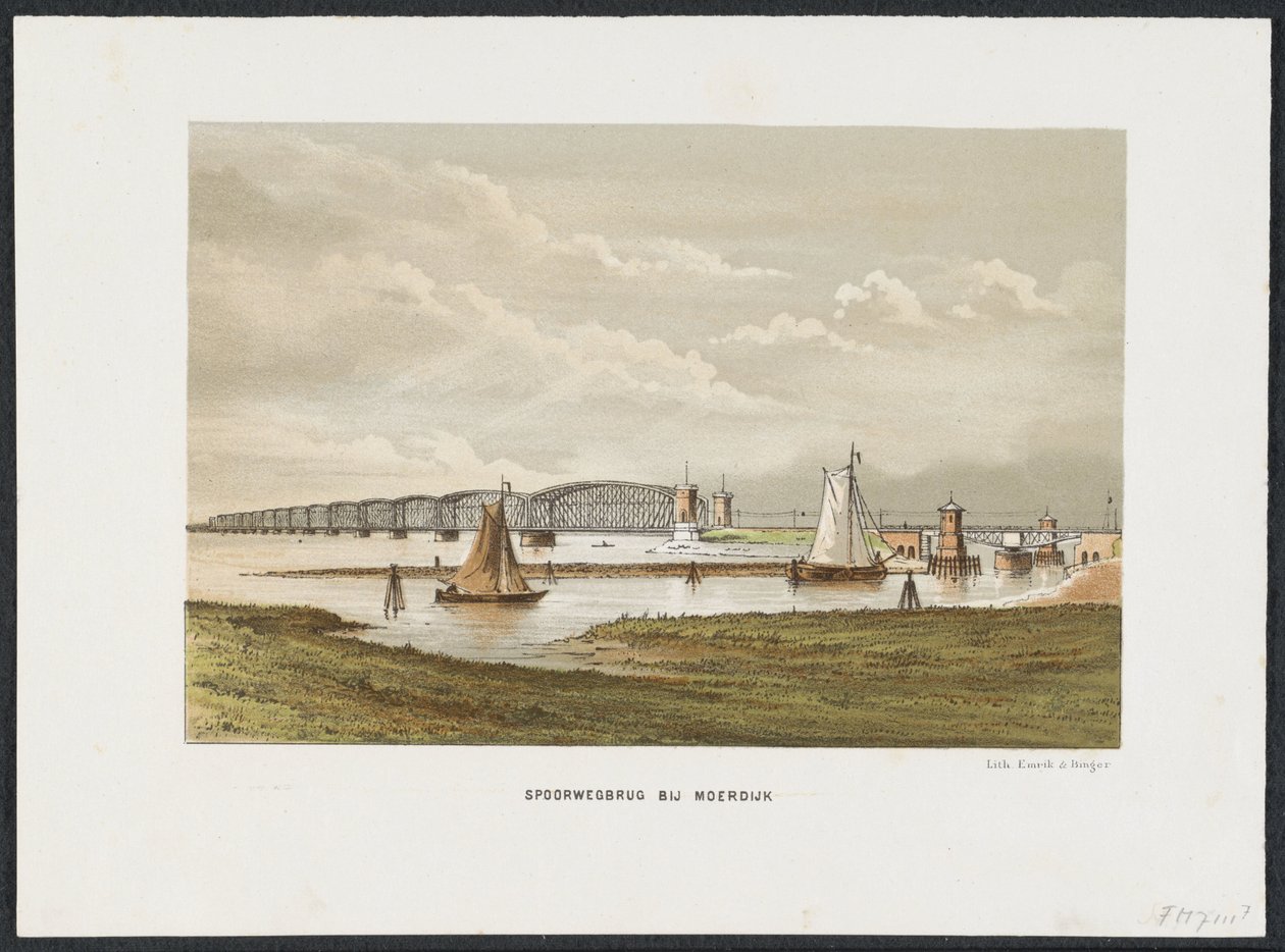 Moerdijkbrug, 1871 (De Voornaamste Spoorwegbruggen in Nederland) door Anonymous