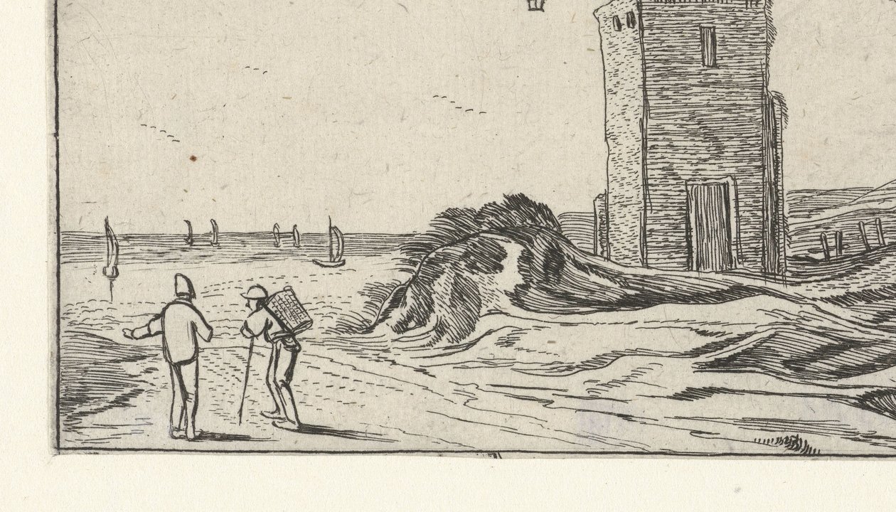 Pad langs een vuurtoren bij het strand door Anonymous
