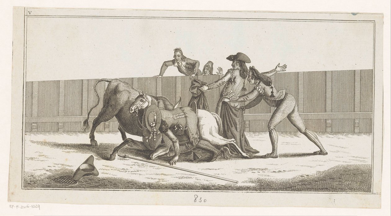 Picador van zijn paard gevallen door Anonymous