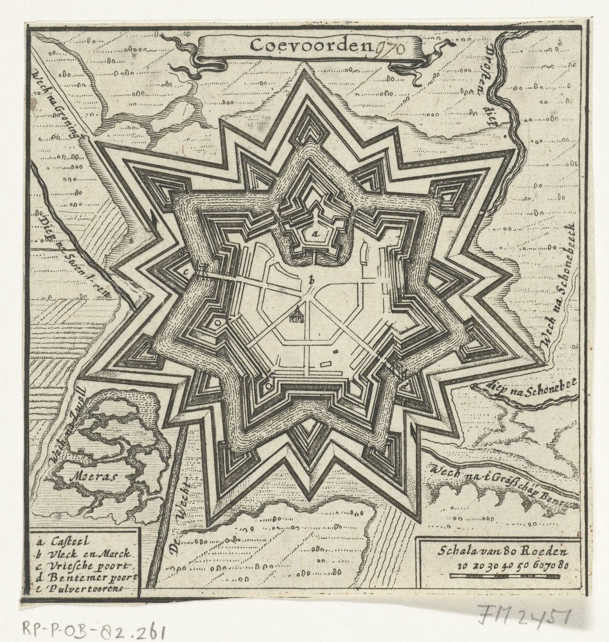Plattegrond van Coevorden, 1672 door Anonymous