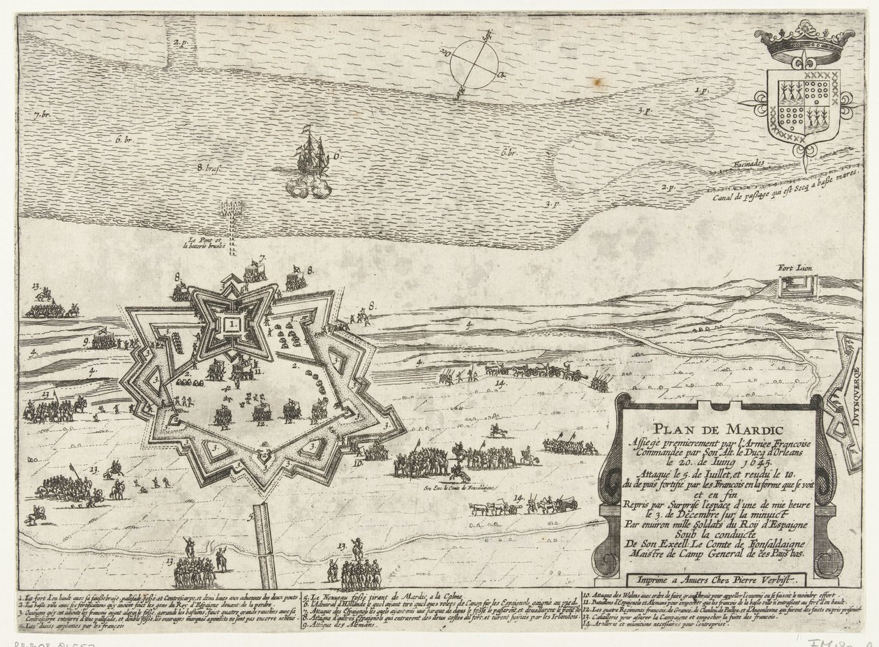Plattegrond van fort Mardijk, 1645 door Anonymous