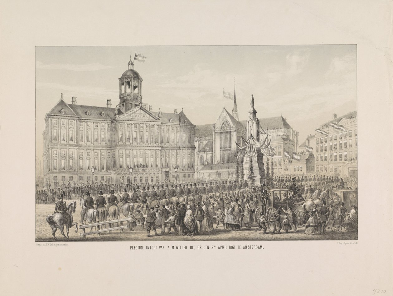 Plechtige intocht van Z.M. Willem III, op 9 april 1861, te Amsterdam door Anonymous