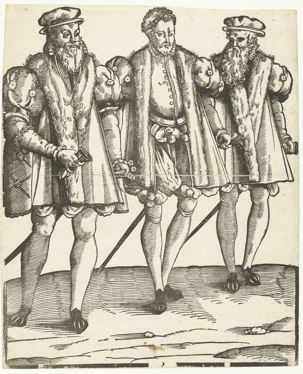 Portret van Gaspard, Francois en Odet de Coligny door Anonymous