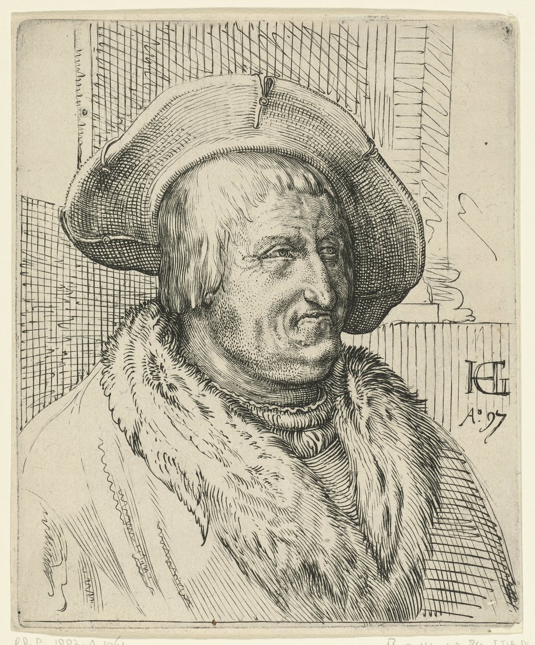 Portret van een man met een hoed door Anonymous